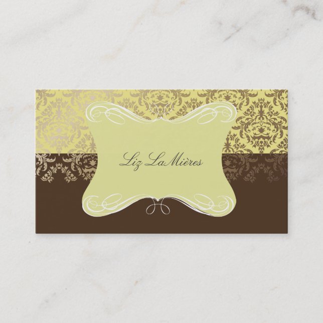 PixDezines Céline Damask Business Card (Front)