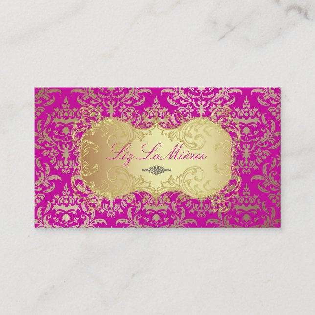 PixDezines Céline Damask Business Card (Front)
