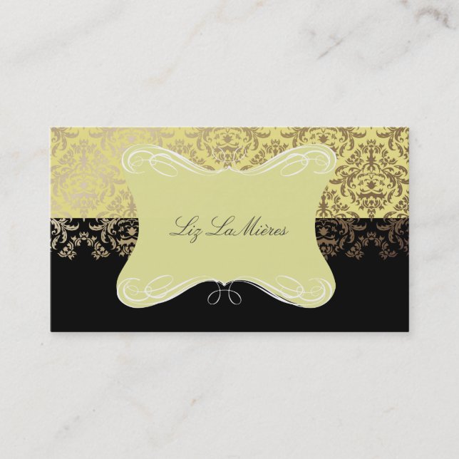 PixDezines Céline Damask Business Card (Front)