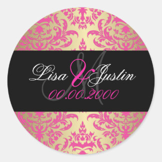 PixDezines Céline Damask monogramme autocollants