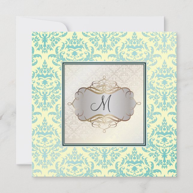 PixDezines Céline Damask, Pearl Invitation (Front)