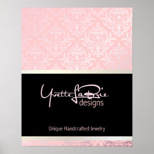 PixDezines Céline Damask, Rosequartz + Pink Poster