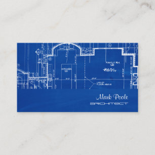 PixDezines chalkboard architect blueprints Business Card
