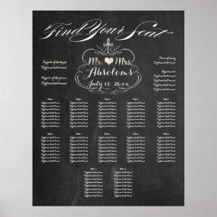 PixDezines Chalkboard Find Your Seat/Seating Chart
