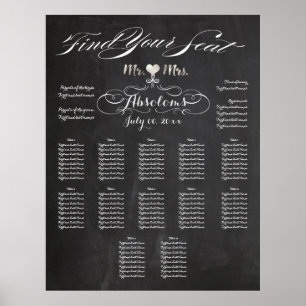 PixDezines Chalkboard Find Your Seat/Seating Chart