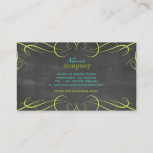 PixDezines chalkboard+scrolls frame Business Card