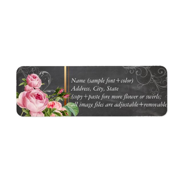 PixDezines chalkboard+vintage roses (Front)