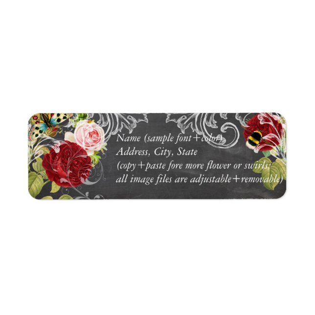 PixDezines chalkboard+vintage roses (Front)