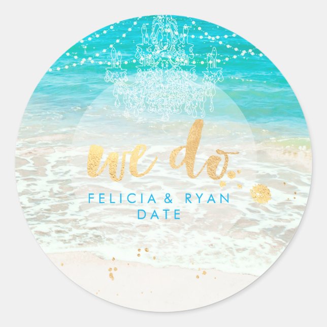 PixDezines chandelier/beach/lightstrings Classic Round Sticker (Front)
