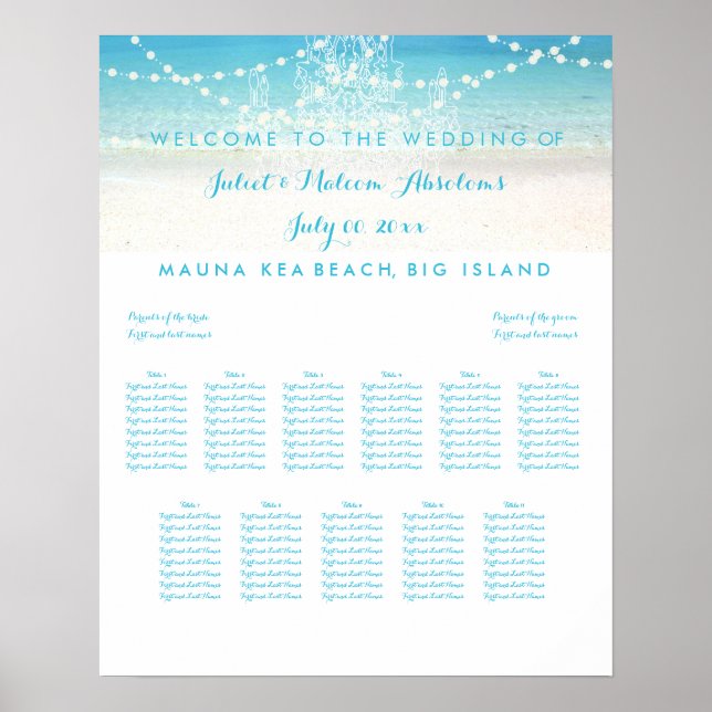 PixDezines Chandelier/Beach/Seating Chart (Front)
