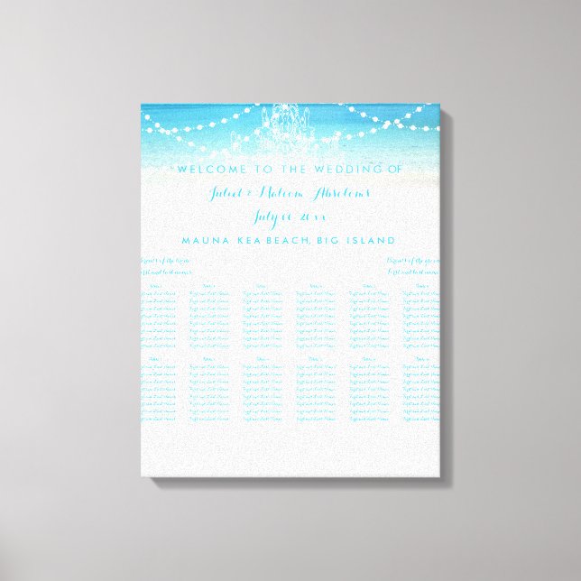 PixDezines Chandelier/Beach/Seating Chart Canvas Print (Front)