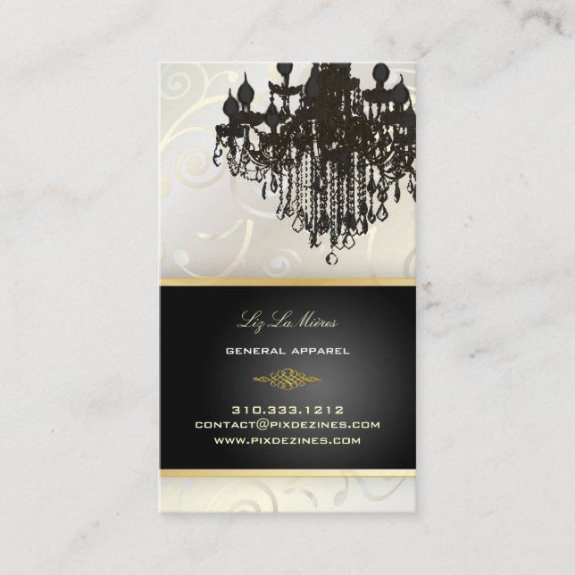 PixDezines Chandelier cupcakes swirls/pearly white Business Card (Front)