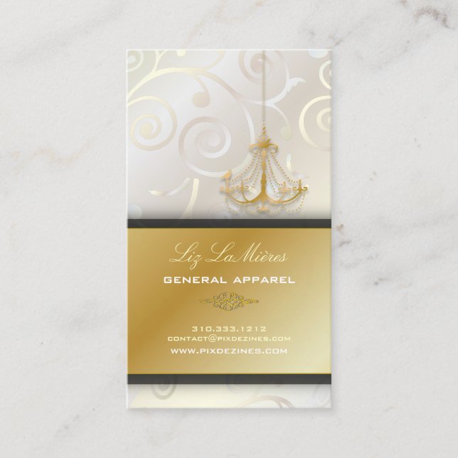 PixDezines Chandelier cupcakes swirls/pearly white Business Card (Front)