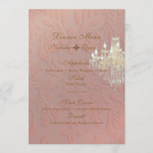 PixDezines Chandelier + Damask/pink champagne Menu