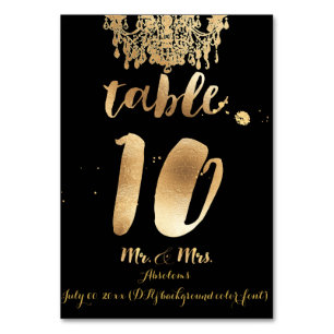 PixDezines Chandelier/Faux Gold/table 10 Table Number