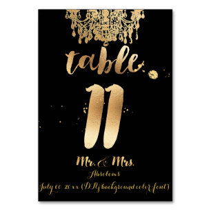 PixDezines Chandelier/Faux Gold/table 11 Table Number