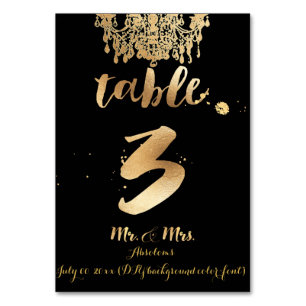 PixDezines Chandelier/Faux Gold/table 3 Table Number