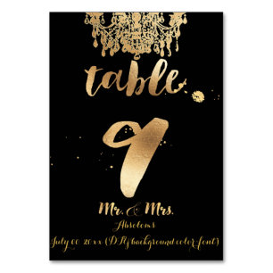 PixDezines Chandelier/Faux Gold/table 9 Table Number