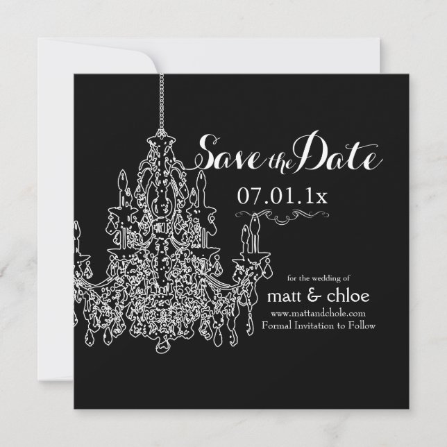 PixDezines chandelier/save date/diy colour Save The Date (Front)