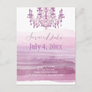 PixDezines chandelier+watercolor Announcement Postcard