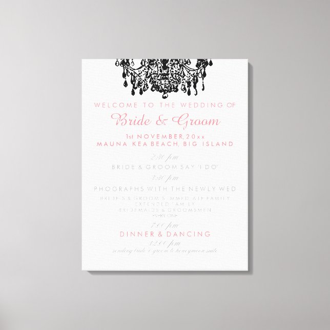 PixDezines chandelier wedding program Canvas Print (Front)