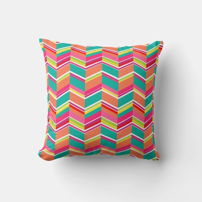 PixDezines chevron pattern Throw Pillow (Front)