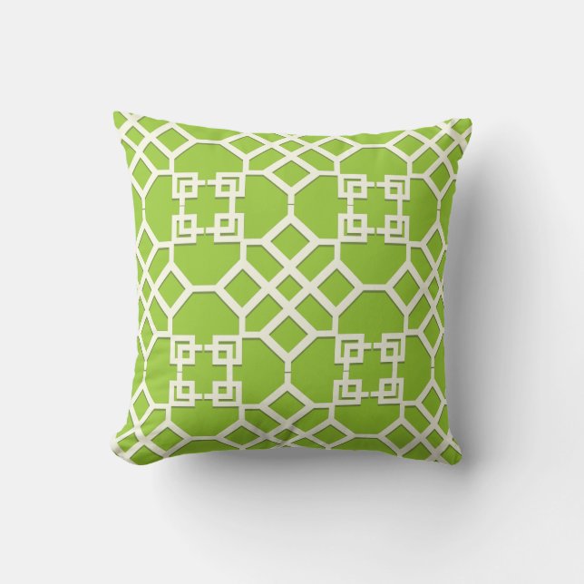 PixDezines chinois trellis/diy background colours Throw Pillow (Front)