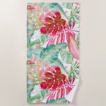 PIXDEZINES CHRISTMAS RED TROPICAL FOLIAGE BEACH TOWEL<br><div class="desc">PixDezines watercolor Christmas red tropical foliage Beach Towel.  Copyright © 2008-2019 PixDezines™.   All rights reserved.</div>