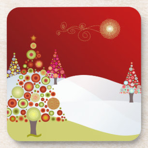 PixDezines christmas trees Coaster