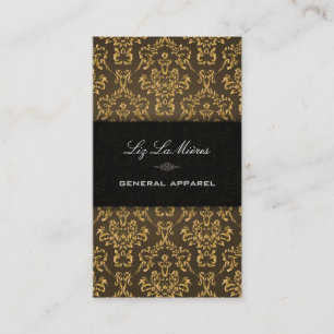 PixDezines Cigar+Gold Arianna Vintage Damask Business Card
