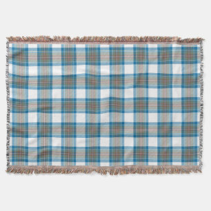 PixDezines clan stewart tartan blue orange Throw Blanket