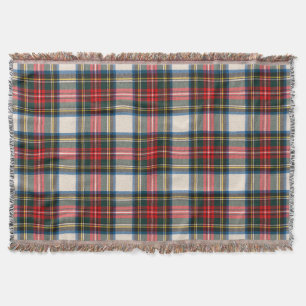 PixDezines clan stewart tartan red white Throw Blanket