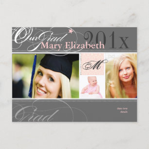 PixDezines Class 2012/swirls/DIY colours+fonts Announcement Postcard