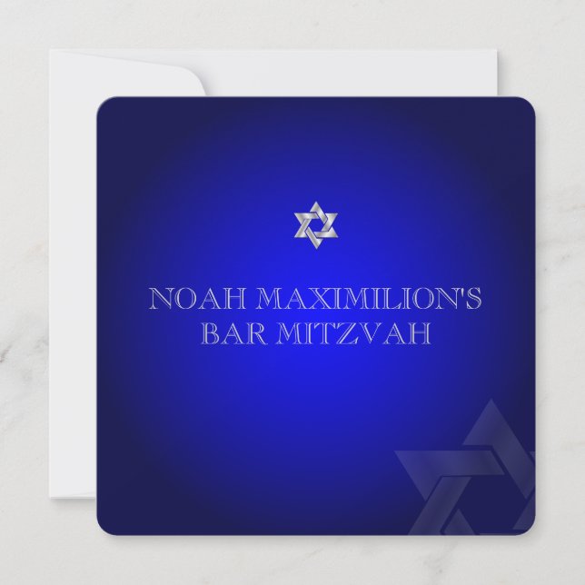 PixDezines classic mitzvah/cobalt/silver Invitation (Front)