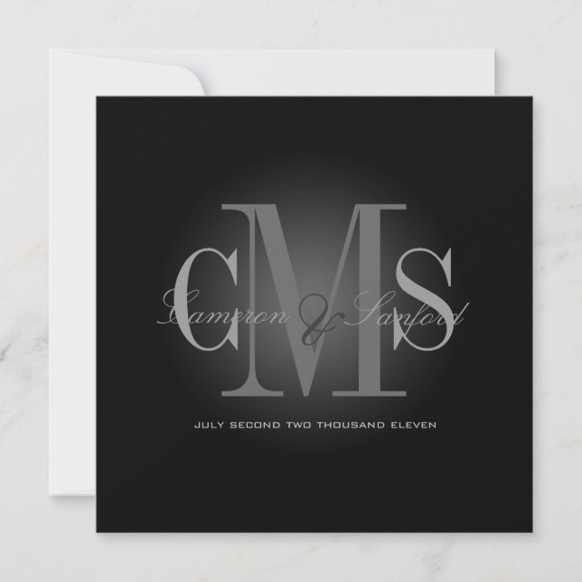 PixDezines Contemporary + classy/black+white Invitation (Front)