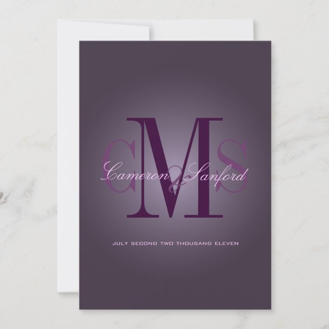 PixDezines Contemporary + classy/plum Invitation (Front)