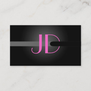 PixDezines Cool Neon Lights Monogram Business Card
