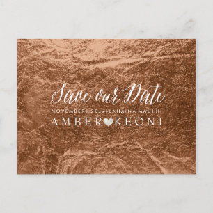 PixDezines Copper/Bronze/Faux Foil/Save Date Announcement Postcard
