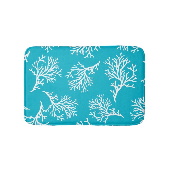 PixDezines coral/diy background colour Bath Mat (Front)
