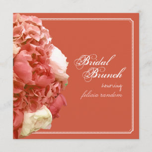 PixDezines Coral Peonies/Hydrangeas/Bridal Brunch Invitation