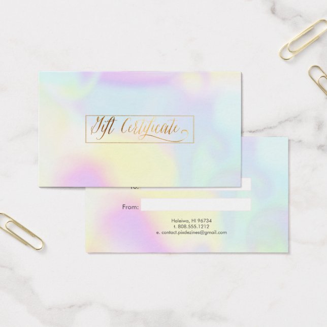 PixDezines Cotton Candy Holographique Cartes Cadea (Bureau)
