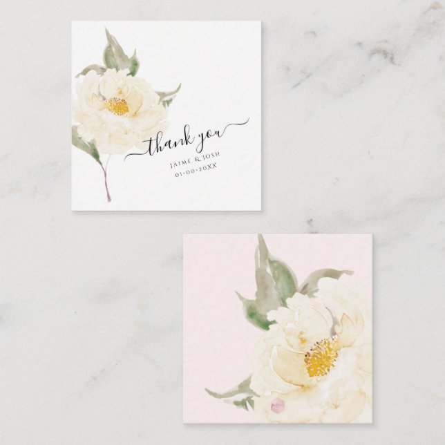 PixDezines Cream Watercolor Garden Rose Card (Front/Back)