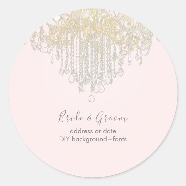PixDezines Crystal Chandelier DIY Background Colou Classic Round Sticker (Front)