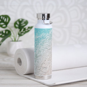 PixDezines Crystal Clear Shoreline Beach Water Bottle