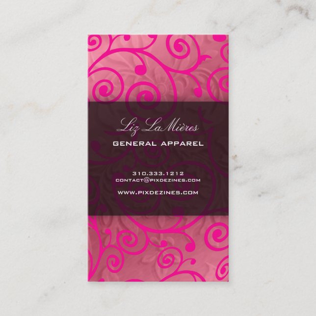 PixDezines cupcakes swirls + hot pink Business Card (Front)
