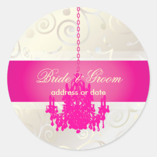 PixDezines Cupcakes Swirls+Hot Pink Chandelier Classic Round Sticker