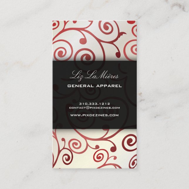 PixDezines cupcakes swirls + ruby red Business Card (Front)