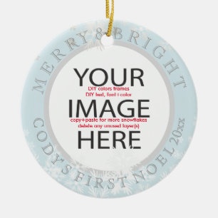PixDezines Custom Photo Ornament/DIY colours Ceramic Ornament