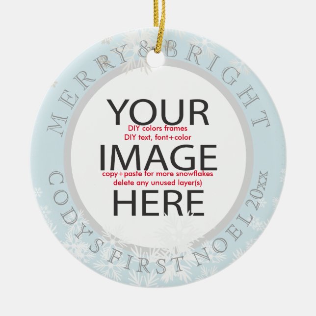 PixDezines Custom Photo Ornament/DIY colours Ceramic Ornament (Front)