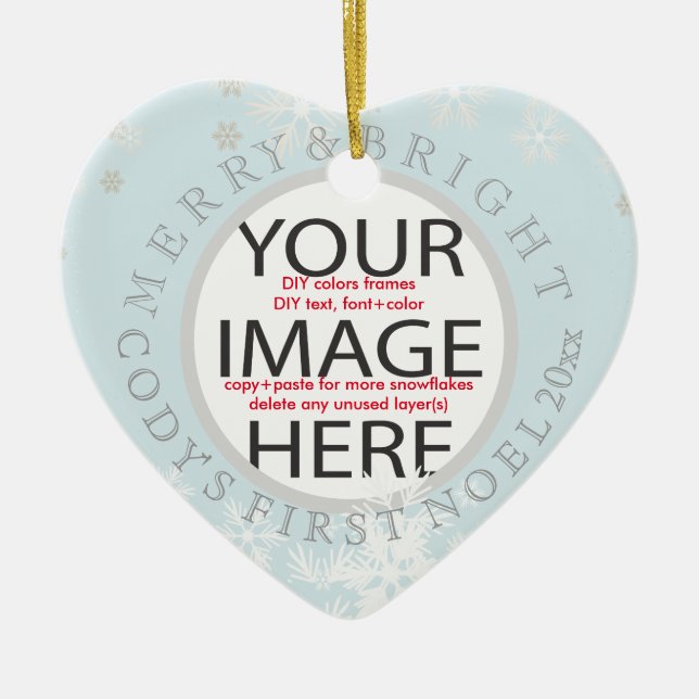 PixDezines Custom Photo Ornament/DIY colours Ceramic Ornament (Front)